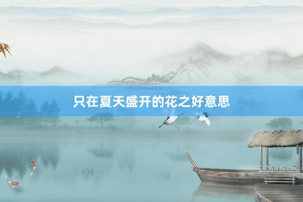 只在夏天盛开的花之好意思